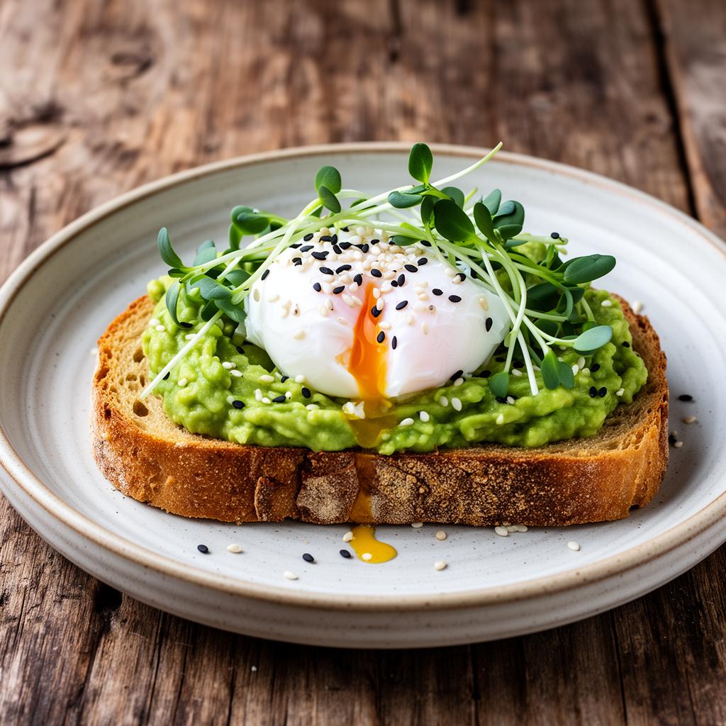 Avocado toast with poached egg