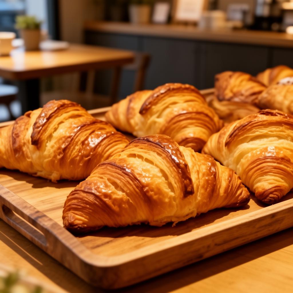 Freshly baked croissants at Cedar & Steam